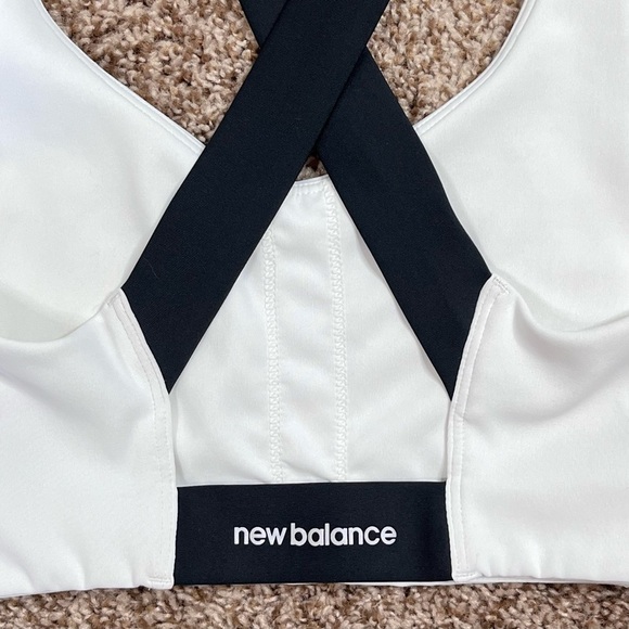 New Balance White and Black Sports Bra - Picture 8 of 9